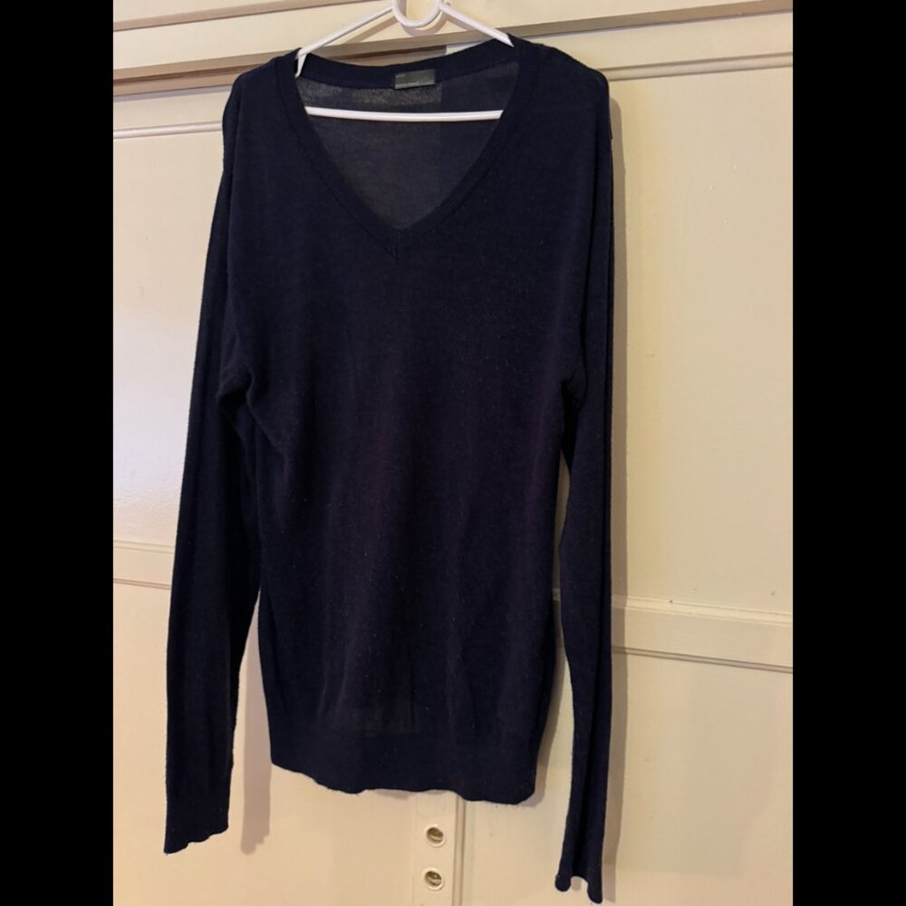 American Apparel  V Neck Sweater | Dark Navy Blue | Long Sleeve | Mens (M)